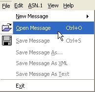 Image of the file tab selected and the cursor resting on open message