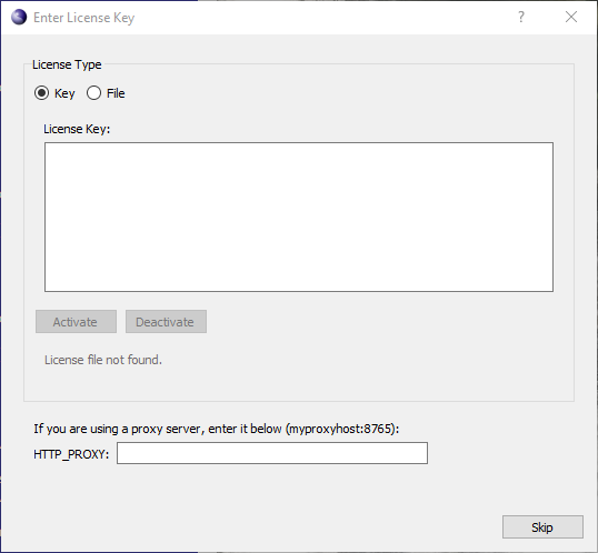 ACGUI License Dialog Popup